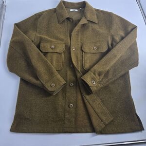 Uniqlo Brown Button-Up Shacket Shirt Jacket L
